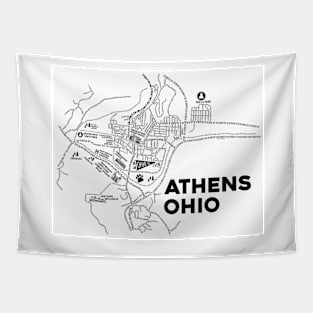 Athens Ohio Map Art Tapestry