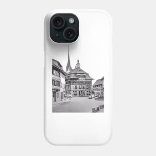 Stein am Rhein,Switzerland - Black and White Phone Case