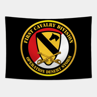 1st Cavalry Div - Red White - Operations Desert Storm Tapestry