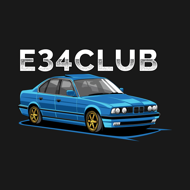 E34 CLUB - E34 Car Illustration by yourcar.art