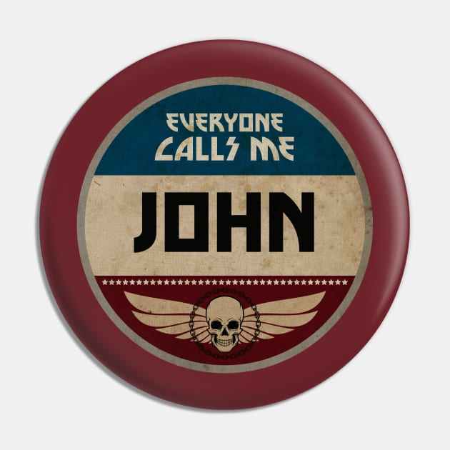 Vintage Name Tag: John Pin by CTShirts