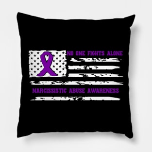 No One Fights Alone Narcissistic Abuse Awareness Pillow