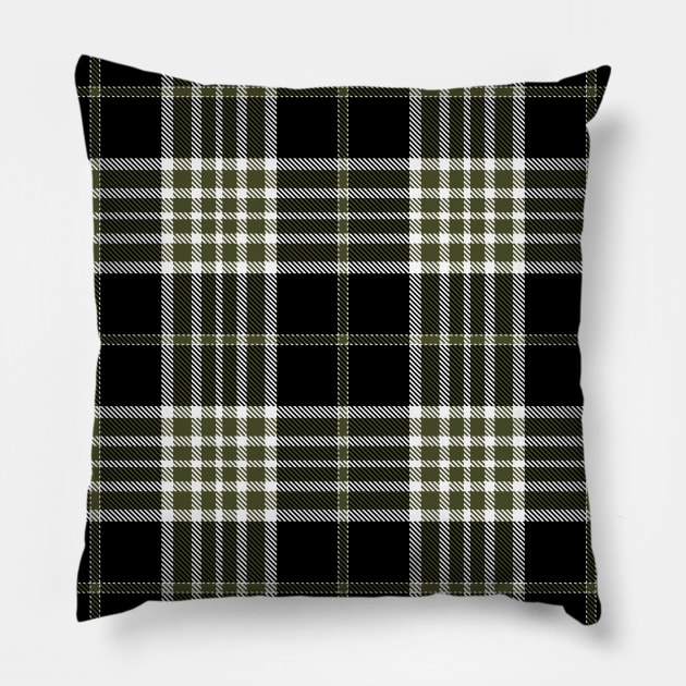 Olive Green and BlackTartan Plaid Pattern Pillow by teezeedy