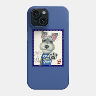 Cute Schnauzer Dog with talk to the paw Phone Case