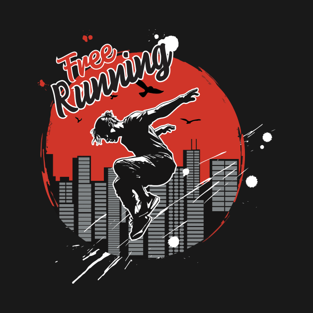 Parkour Freerunner Retro Themed Gift by GrafiqueDynasty