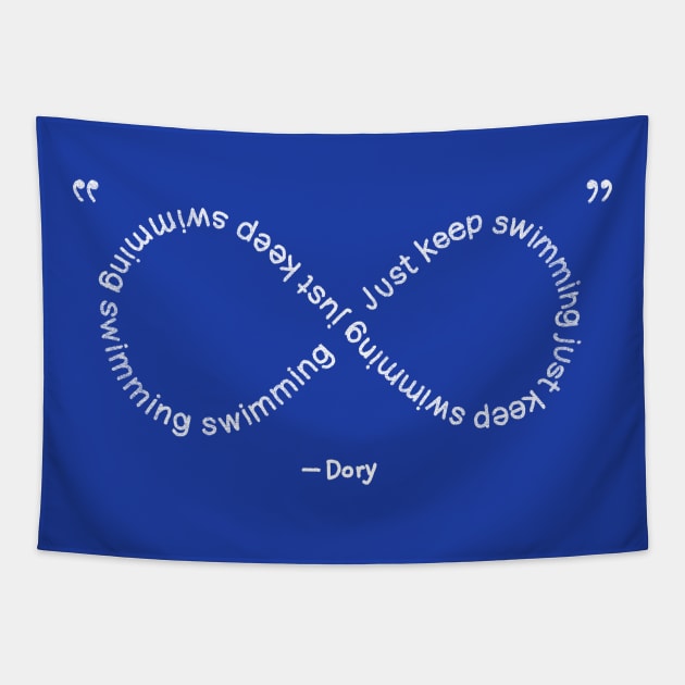 Dory Just Keep Swimming Tapestry by sixfootgiraffe