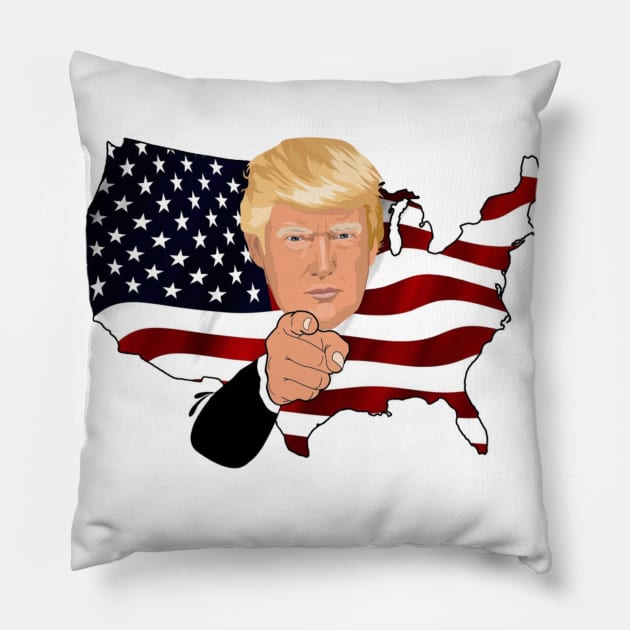 Trump Supporter T-Shirt/Red, White, Blue Merchandise/American Flag Apparel/2024 Campaign Merch/Make America Great Again Pillow by The Bunni Burrow