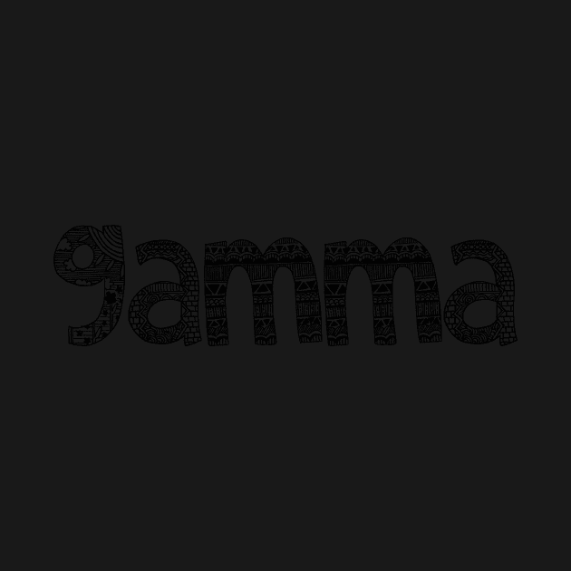 Gamma Letter Doodle Pattern by Rosemogo