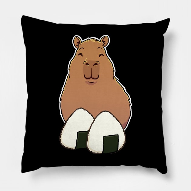 Capybara Rice Balls Pillow by capydays