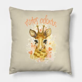 Totes Adorbs! Watercolor Baby Giraffe Pillow