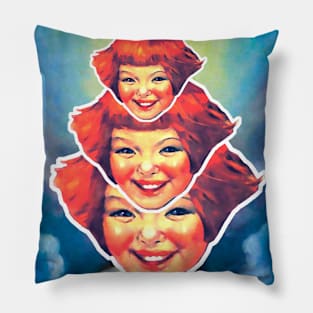 vintage redhead girl faces Pillow