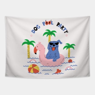 dog pool party summer Tapestry