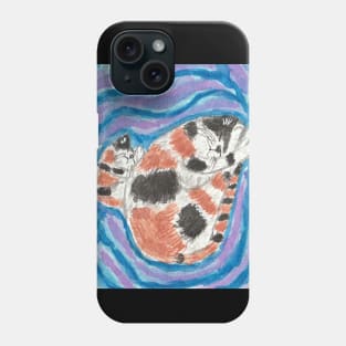 Cute sleeping cat  kitten art Phone Case