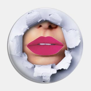 Pink Lips Ripped Pin