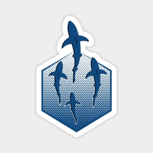 Sharks in the Deep Blue Sea Magnet