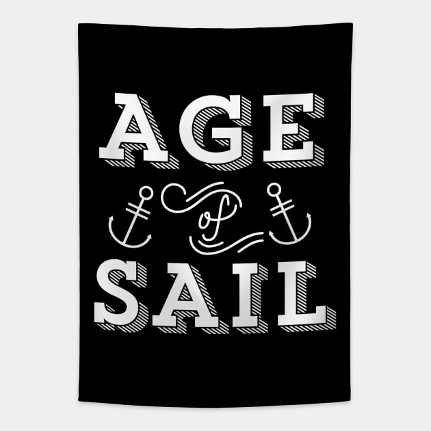 Age of Sail Vintage Nautical Sailing Text Tapestry by ballhard