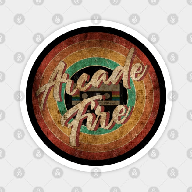 Arcade Fire Vintage Circle Art Magnet by antongg