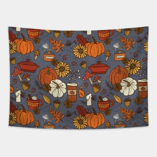 Cozy Fall Vibes Seamless Pattern Tapestry