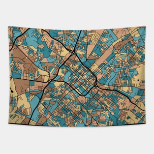 Charlotte Map Pattern in Mid Century Pastel Tapestry