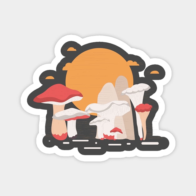 Mushroom Medley Magnet by EdStark