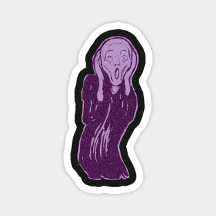 The Scream  minimalized Lollipop Purple Magnet