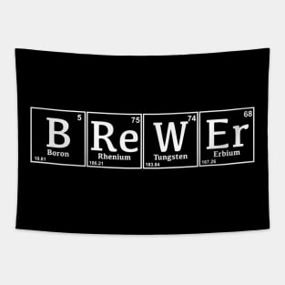 Periodic Brewer Nerdy Beer Brewing Gift Chemistry Humor Tapestry