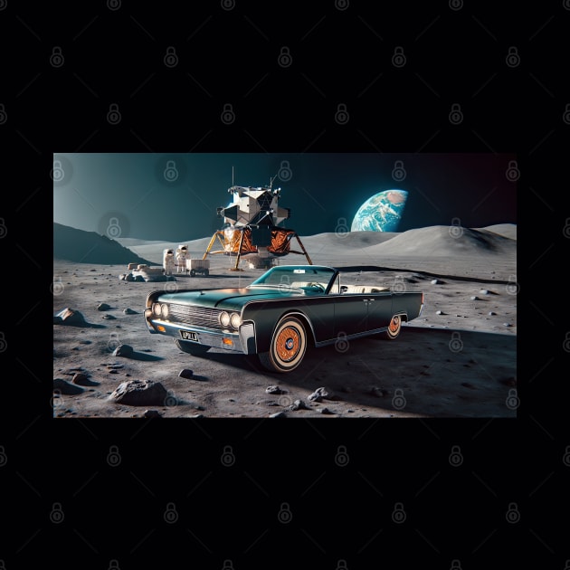 1963 Lincoln Continental Convertible on the Moon by NebulaWave