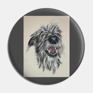 Scruffy Lurcher Pin