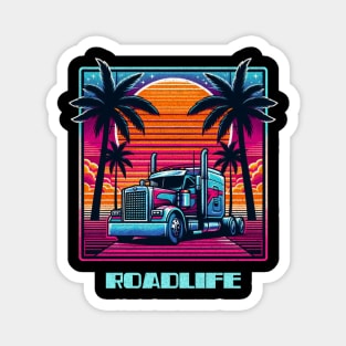 Retro cyber trucker Magnet