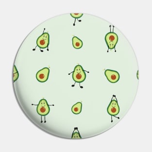 Avocados practicing yoga with cute expression Pin