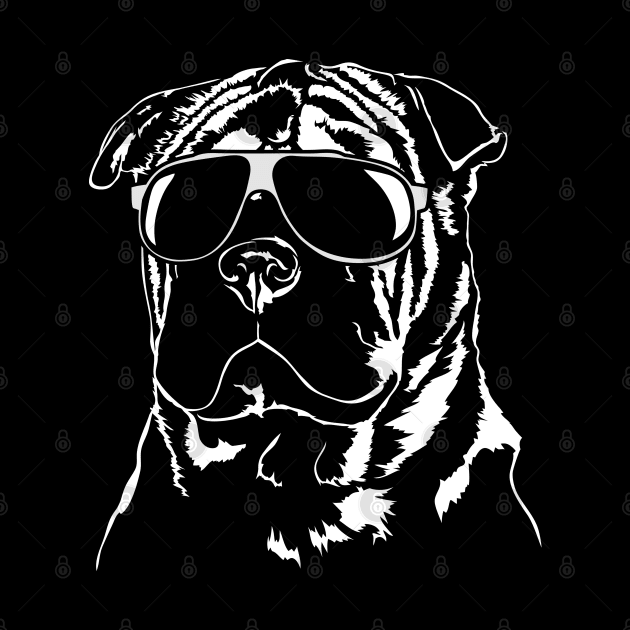 Funny Proud Chinese Shar Pei sunglasses cool dog by wilsigns