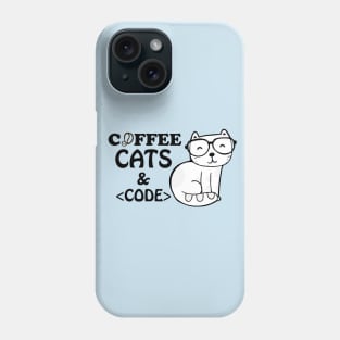 Coffee cats and code Phone Case