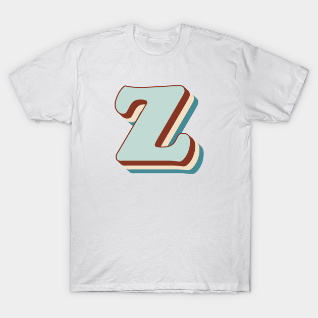 Letter Z Vintage Retro Monogram Initial Name Font Typography 70s 80s - Letter Z - T-Shirt