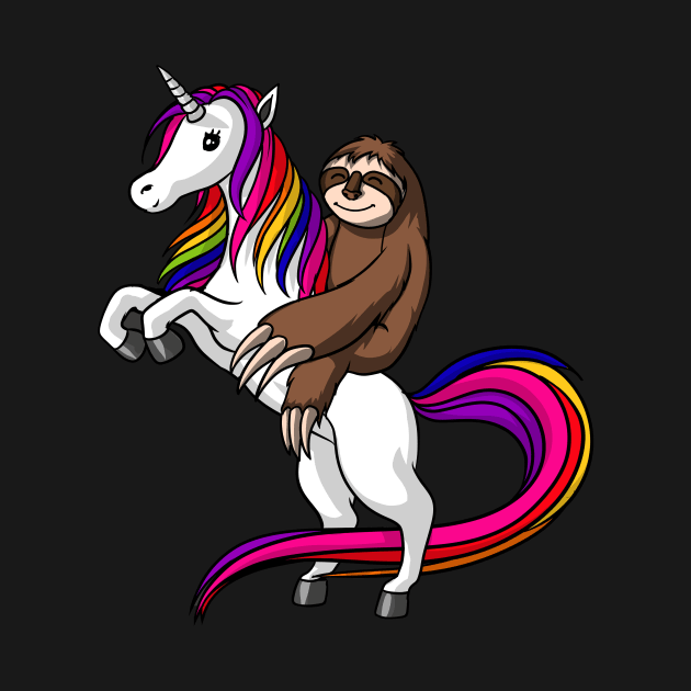 Sloth Riding Unicorn by underheaven