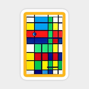 Abstract Modern: Bold Colors Squares Rectangles Magnet