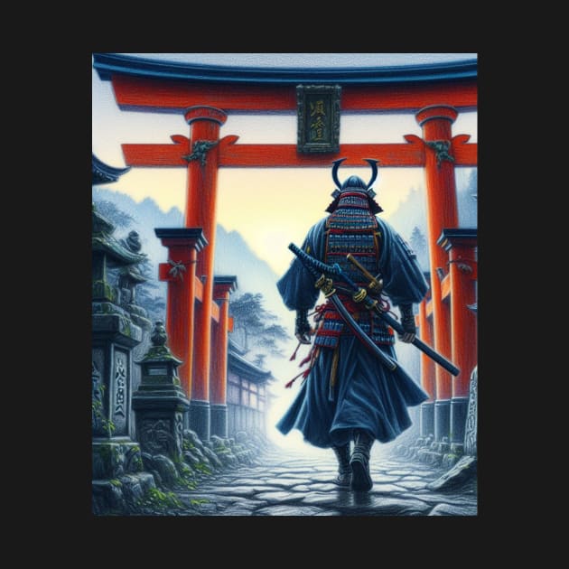 Samurai entering through Torii Gate by AnimeVision