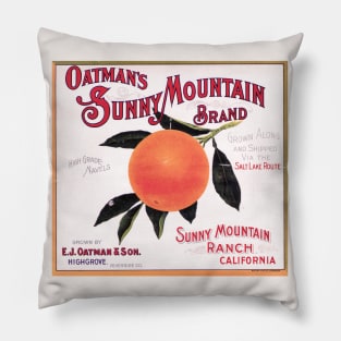 Oatman's Sunny Mountain Crate label, 1912 - 1937 Pillow