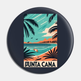 A Vintage Travel Art of Punta Cana - Dominican Republic Pin