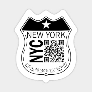 New Vintage Travel Location Qr New York NYC Magnet