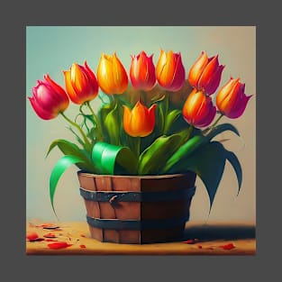 Tulips in a Wooden Base T-Shirt