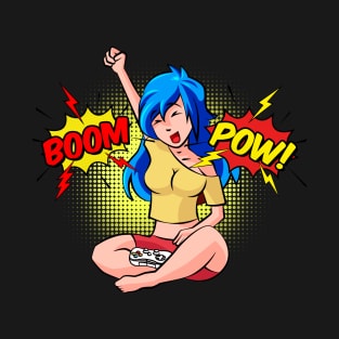 Girl Gamer Comic Book Video Gaming T-Shirt