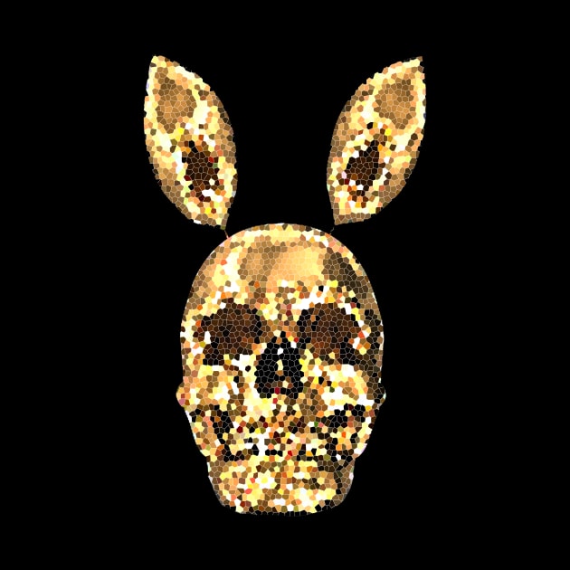 Golden Magic SKULL Rabbit Diamond Edition | Missing Tooth Acid Bunny Skull Psychedelic POPART & Design by Tyler Tilley (tiger picasso) by Tiger Picasso