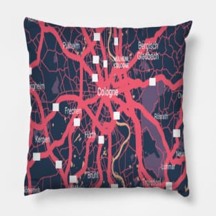 Cologne city map. Pillow