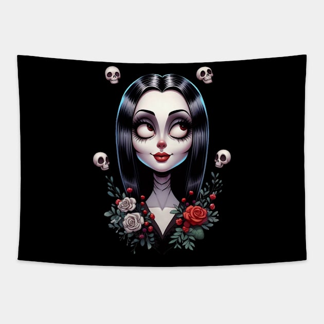 Cute Morticia Addams Tapestry by Dmytro