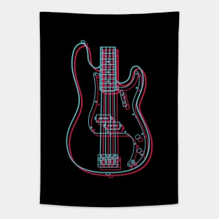 3D P-Style Bass Guitar Body Outline Tapestry