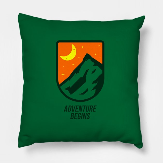 Adventure Begins Pillow by Lychard