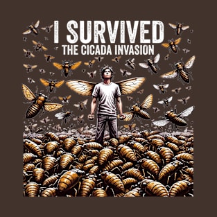 I Survived the Cicada Invasion Funny Cicada Summer T-Shirt