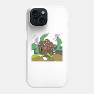 Bison. swirling abstract buffalo Phone Case