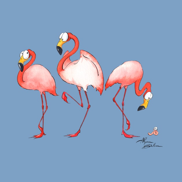 Flamingos by Alyona Shilina