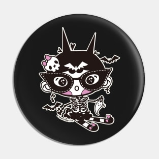 cute halloween whimsical cute girl illustration Pin